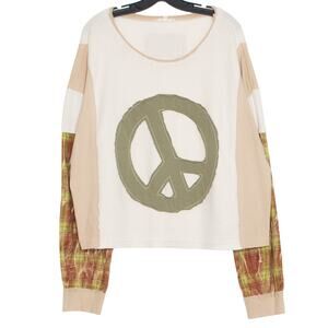 Patchwork Boho Peace Hippie Festival Oversized Top Cottagecore Medium Oli & Hali